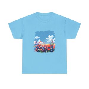 Unisex Tee with a colorful flower field design