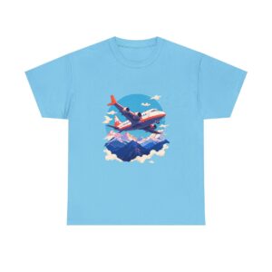 Unisex Tee with an airplane flying over