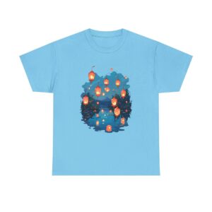 Unisex Tee with floating lanterns design