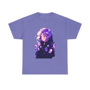 Unisex heavy cotton tee with a vibrant design featuring a woman with amethyst crystals