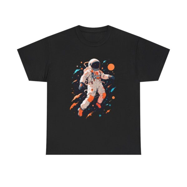 Unisex Tee with an astronaut floating among stars design