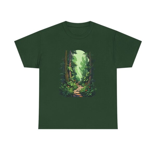 Unisex Tee with a forest pathway design