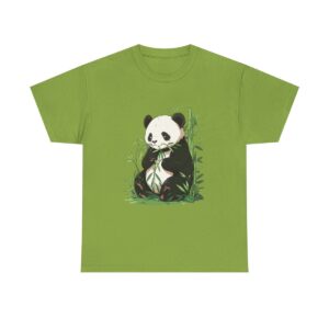 Unisex Tee with a cute panda eating bamboo design