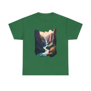 Unisex Tee with a flowing river canyon design