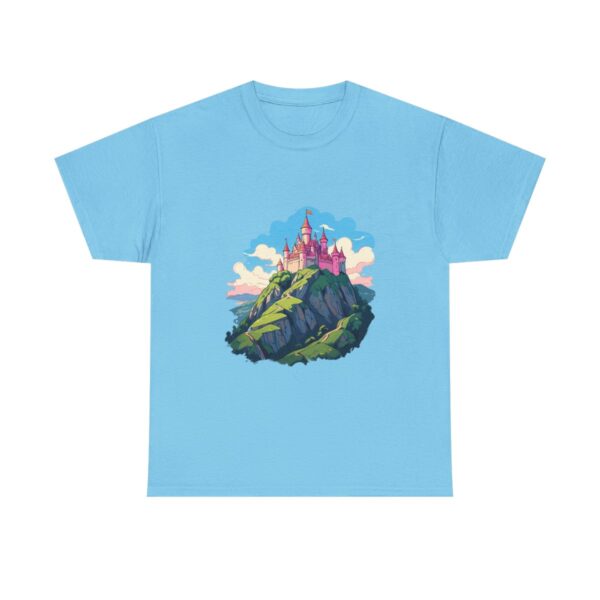 Unisex tee with a majestic castle on a hill design