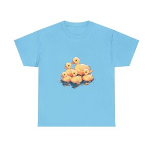 Group of cute ducklings in water design on a T-shirt