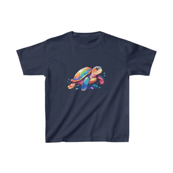 colorful sea turtle swimming on a kids tee