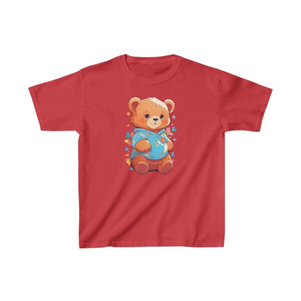 cute teddy bear wearing a blue scarf on a kids tee