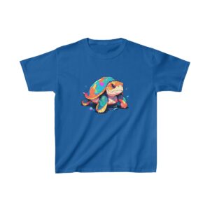 colorful sea turtle with a vibrant shell on a kids tee