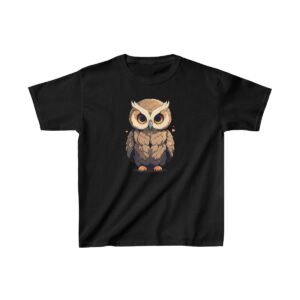 cute baby owl with large eyes on a kids tee