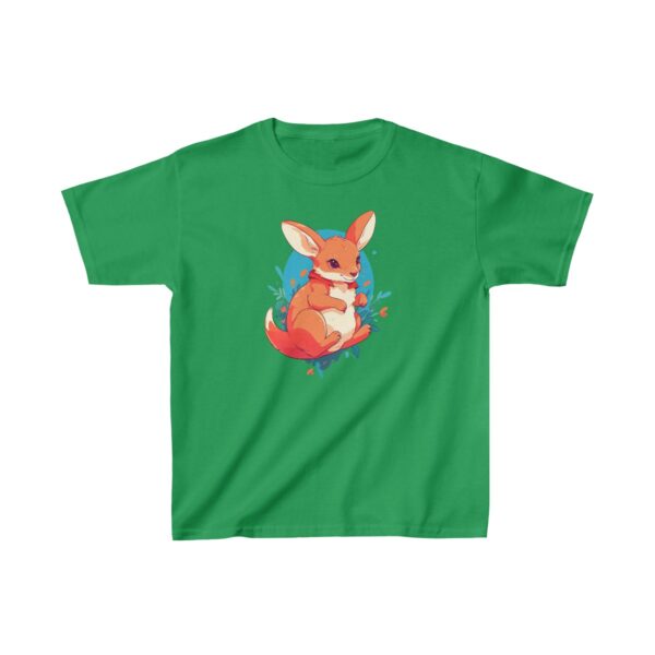 cute kangaroo sitting with a playful expression on a kids tee