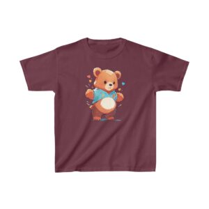 cute teddy bear with a bow tie on a kids tee