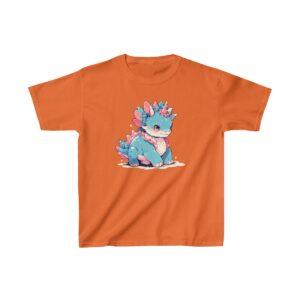 adorable styracosaurus with colorful spikes on a kids tee