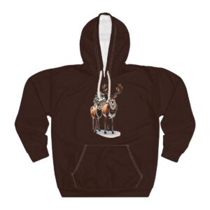 Brown Reindeer Hoodie with festive reindeer design