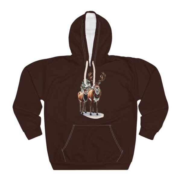 Brown Reindeer Hoodie with festive reindeer design