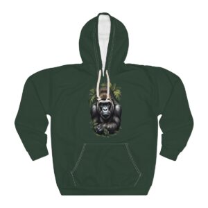 Green unisex pullover Gorilla Hoodie with a bold gorilla design