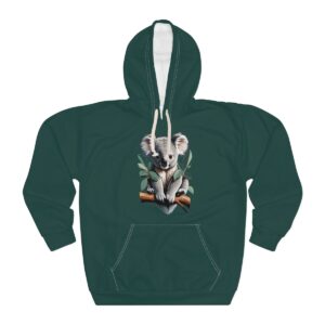 Green Koala Hoodie with a koala graphic on the front