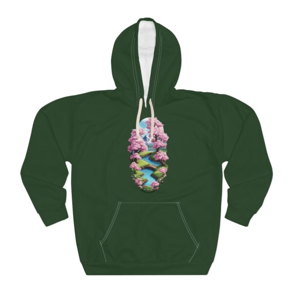 Green Hoodie with cherry blossom design