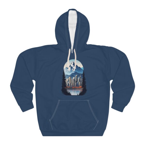 City Hoodie featuring a skyline and mountain design