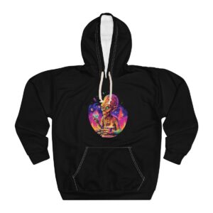 Cannabis Hoodie with colorful alien design