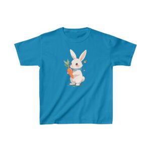 adorable bunny holding a carrot with a butterfly on a kids tee