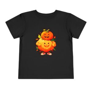 Black toddler T-shirt with cheerful pumpkin design