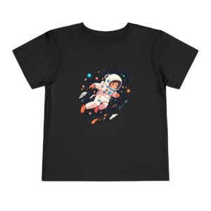 Black toddler T-shirt with an astronaut graphic