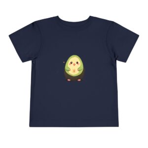 Navy toddler short sleeve tee with a cute avocado character design