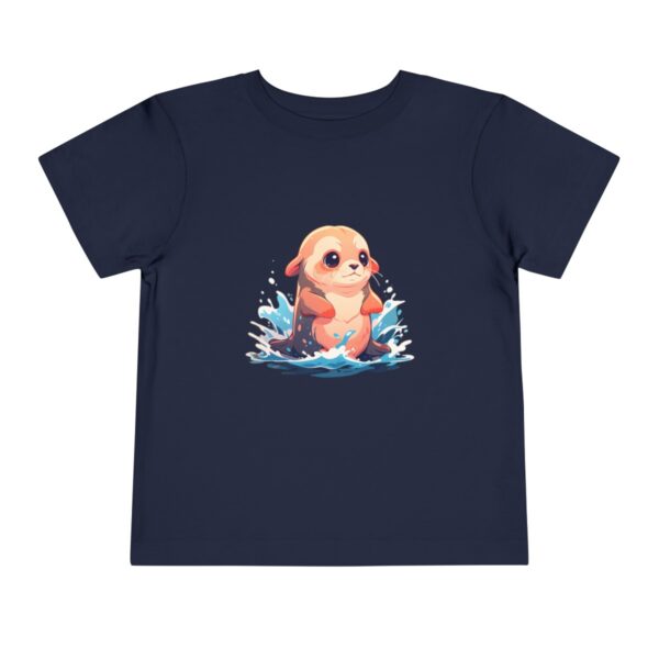 Navy toddler T-shirt with a cute sea lion character