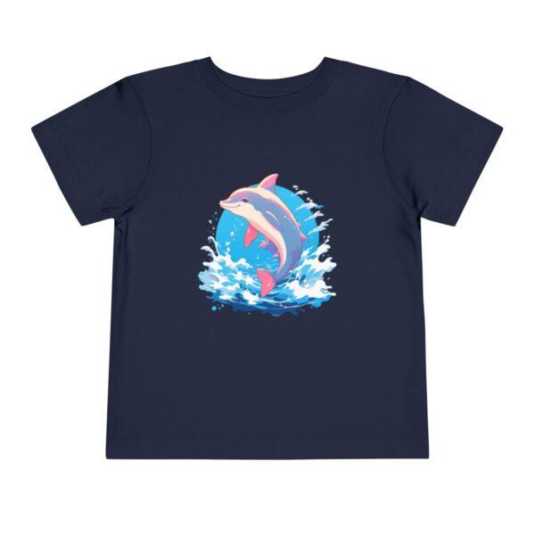 Navy toddler T-shirt with a cute dolphin character