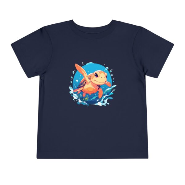 Navy toddler T-shirt with a cute sea turtle character