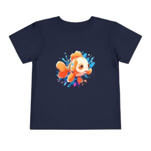 Navy toddler T-shirt with a cute clownfish character