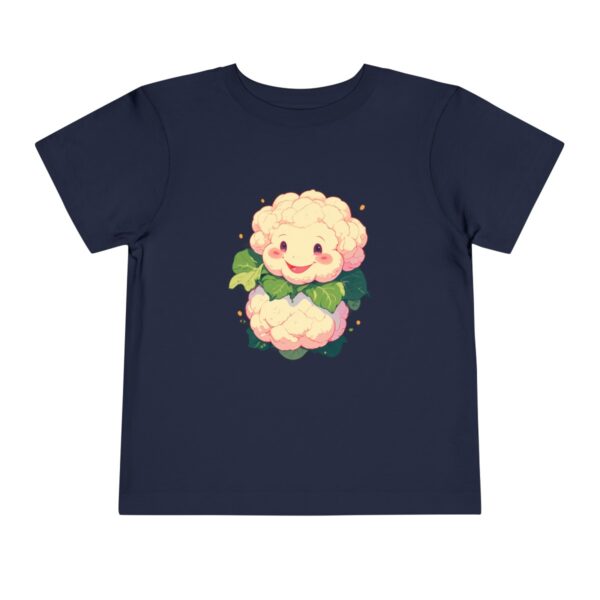 Navy toddler T-shirt with a cute cauliflower character