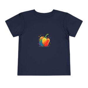 Navy toddler T-shirt with colorful bell pepper design