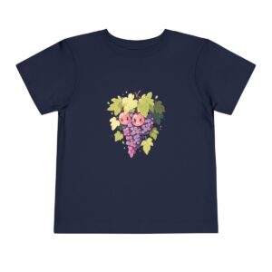 Navy toddler T-shirt with happy grapes illustration