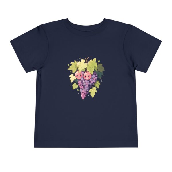 Navy toddler T-shirt with happy grapes illustration