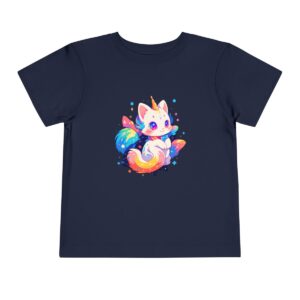 Navy toddler T-shirt with a cute unicorn cat graphic