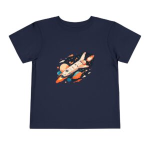 Navy toddler T-shirt with a space shuttle design