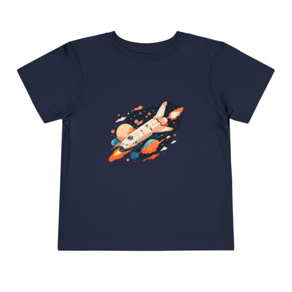 Navy toddler T-shirt with a space shuttle design