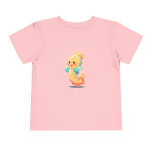 Pink toddler short sleeve tee with a cute sea cucumber illustration