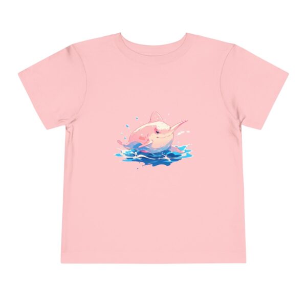 Pink toddler short sleeve tee with a cute stingray character design