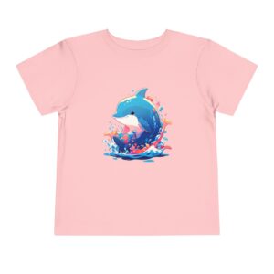 Pink toddler T-shirt with a cute baby whale character