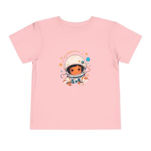 Pink toddler T-shirt with a cute astronaut graphic