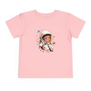 Pink toddler T-shirt with a cute astronaut graphic