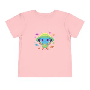 Pink toddler T-shirt with a cute UFO graphic