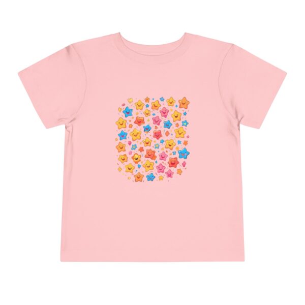 Pink toddler T-shirt with a colorful stars design