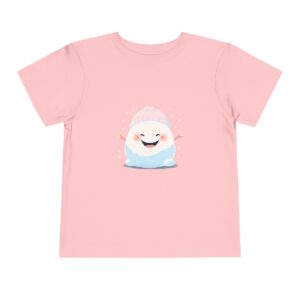 Pink toddler short sleeve tee with cute smiling igloo illustration