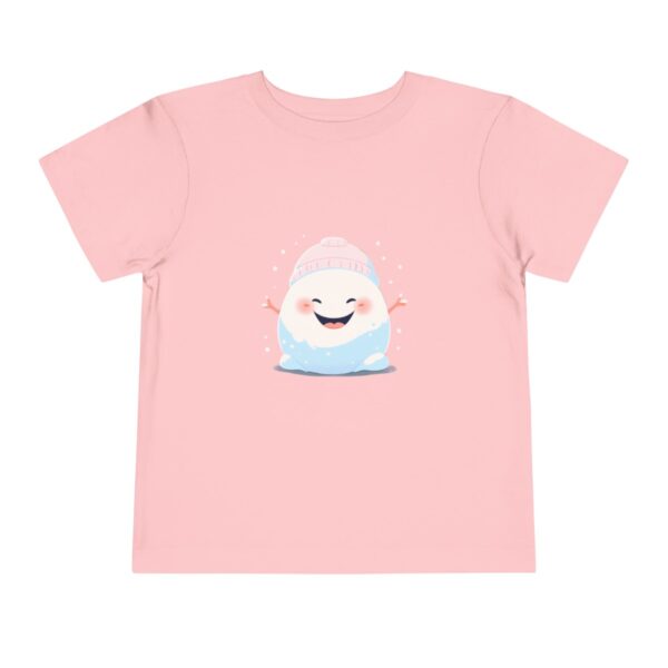 Pink toddler short sleeve tee with cute smiling igloo illustration