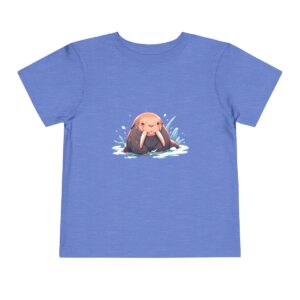 Blue toddler short sleeve tee with a cute walrus illustration