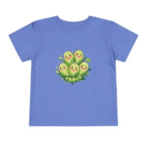 Light blue toddler short sleeve tee with cute smiling peas in a pod design